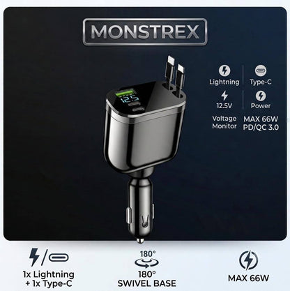 Monstrex RoadFeeder — Folding Car Charger