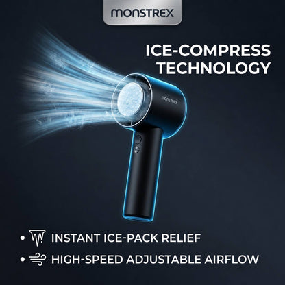 Monstrex FrostFang — Ice Cooling Handheld/Neck Fan