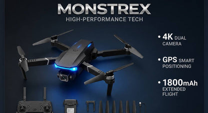 Monstrex SkyFang — 4K Dual-Lens Folding Drone